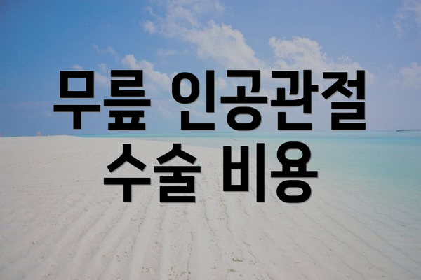 무릎 인공관절 수술 비용