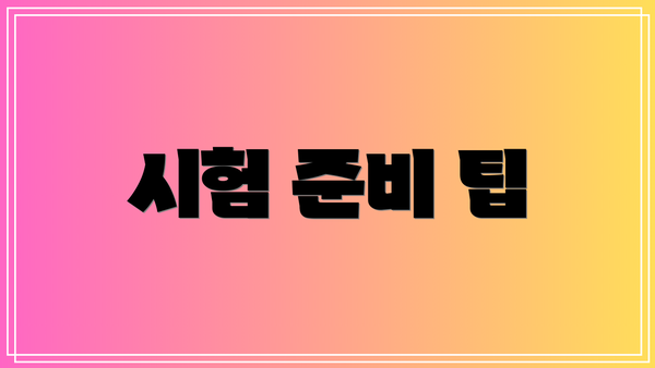 시험 준비 팁