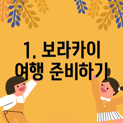 1. 보라카이 여행 준비하기