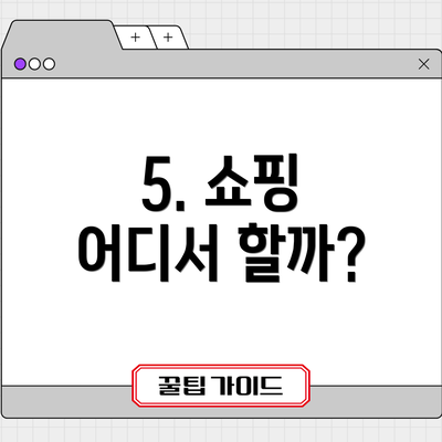 5. 쇼핑 어디서 할까?