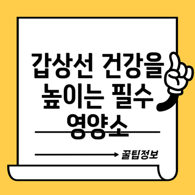 갑상선 건강을 높이는 필수 영양소