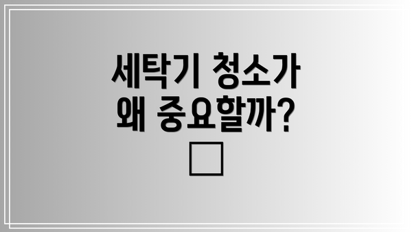 세탁기 청소가 왜 중요할까? 🤔