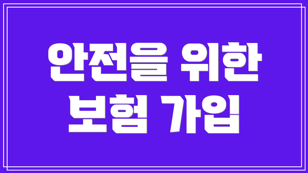 안전을 위한 보험 가입