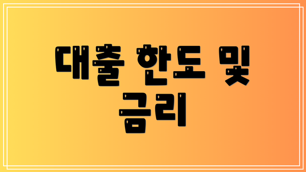 대출 한도 및 금리