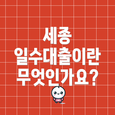 세종 일수대출이란 무엇인가요?