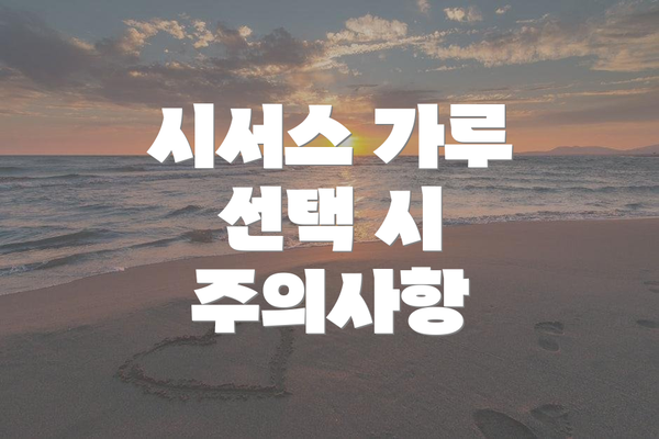 시서스 가루 선택 시 주의사항