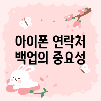 아이폰 연락처 백업의 중요성