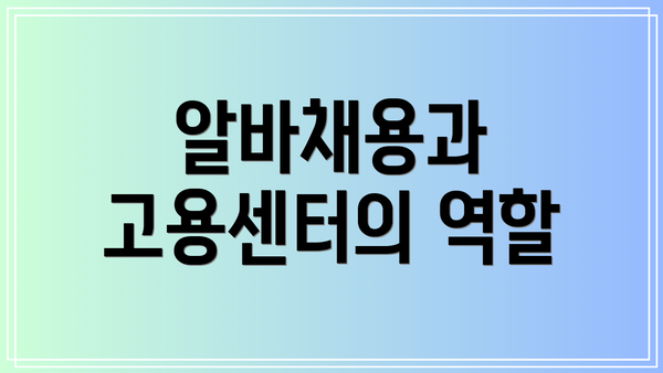 알바채용과 고용센터의 역할