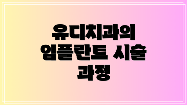 유디치과의 임플란트 시술 과정