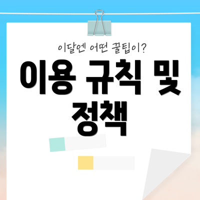 이용 규칙 및 정책
