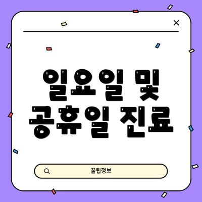 일요일 및 공휴일 진료