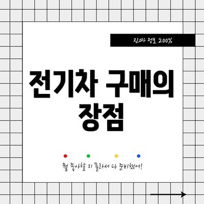 전기차 구매의 장점
