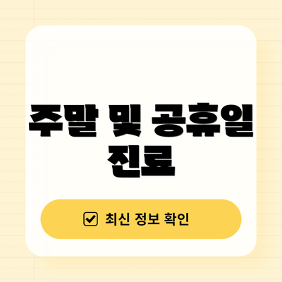 주말 및 공휴일 진료