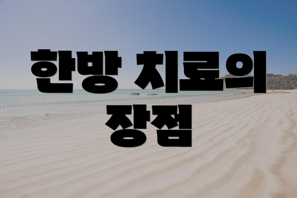 한방 치료의 장점