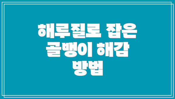 해루질로 잡은 골뱅이 해감 방법