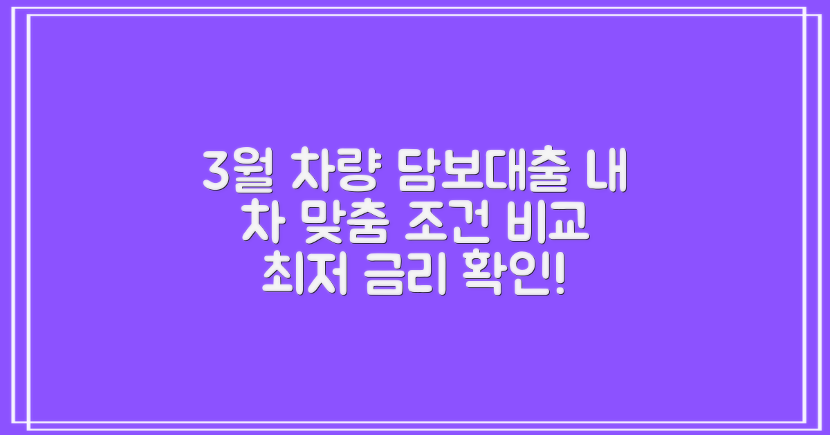 2024년 3월, 내 차에 맞는 자동차 담보대출 조건 비교 가이드