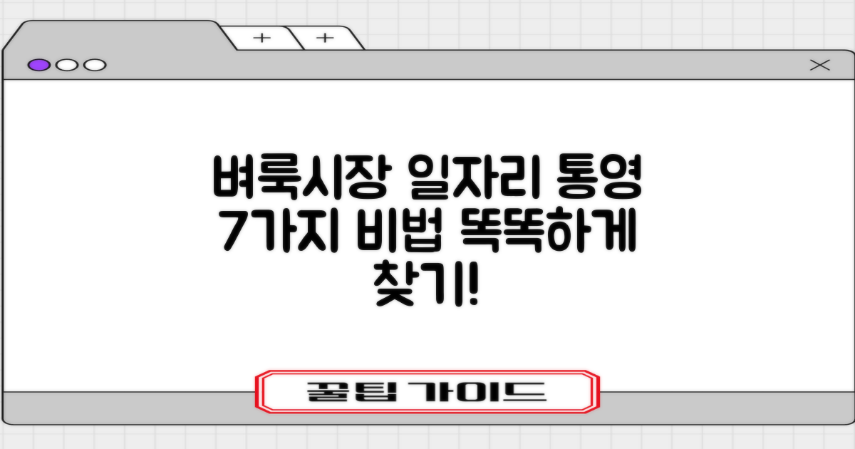 통영 벼룩시장 일자리, 똑똑하게 찾는 7가지 방법!