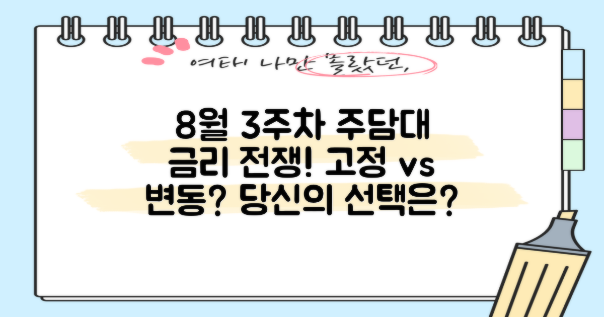 24년 8월 3주차, 주택담보대출 금리 비교: 고정 vs 변동 금리 선택, 당신의 선택은?